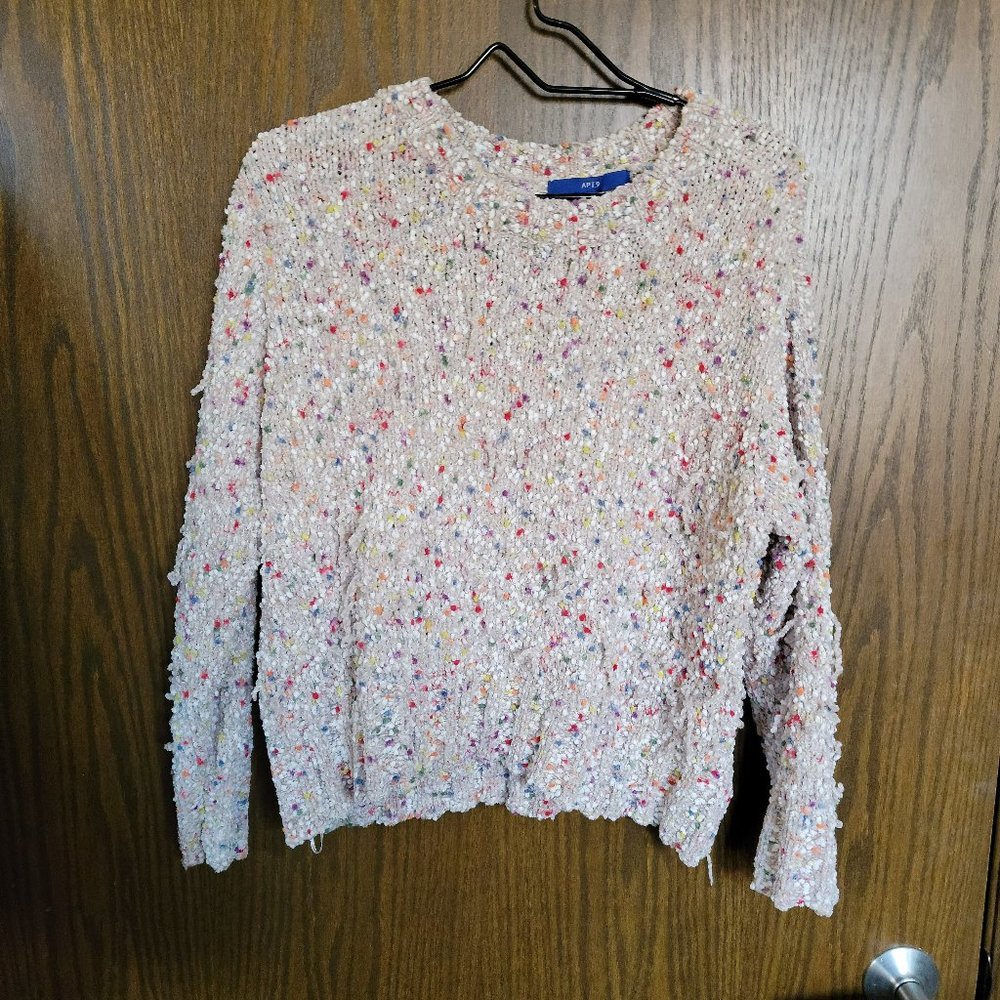 Apt. 9 Super Soft Destroyed Shaggy Popcorn Sweater Size XL